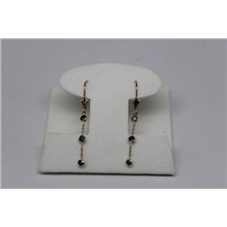 14K GOLD BLUE DIAMOND (0.66CT) EARRINGS