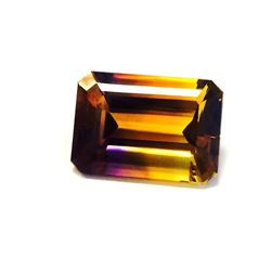 31.70 ct  & up AMETRINE RADIANT Bi Color Quartz Amethyst/Citrine