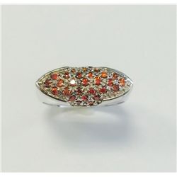 Sterling Silver .925 Orange Sapphire Ring 5.42g RS8