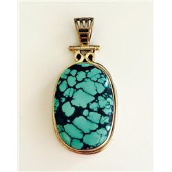 Sterling Silver .925 Turquoise Pendant 14.81g