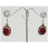 Image 1 : Sterling Silver .925  Red  Jasper Color Earring 8.92g