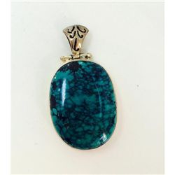 Sterling  Silver .925 Turquoise Pendant 15.51g  Dim. 25x35mm