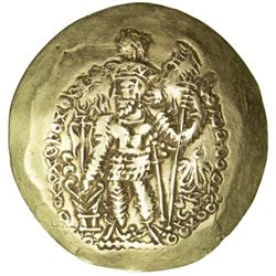 KUSHANO-SASANIAN: Varahran, ca. 325-350, AV scyphate stater (7.44g)