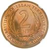 Image 2 : BRITISH CARIBBEAN TERRITORIES: Elizabeth II, 1952-, 2 cents, 1962