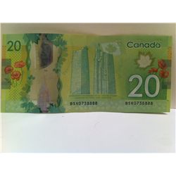 New $20 Banknote, Low S/N Canada