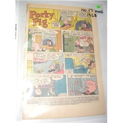 1968 VOL.1 MARCH NO.17 GOLD KEY *PORKY PIG* MISSING COVER-BOOK VALUE IS $25.00!! COMIC CAME OUT OF S