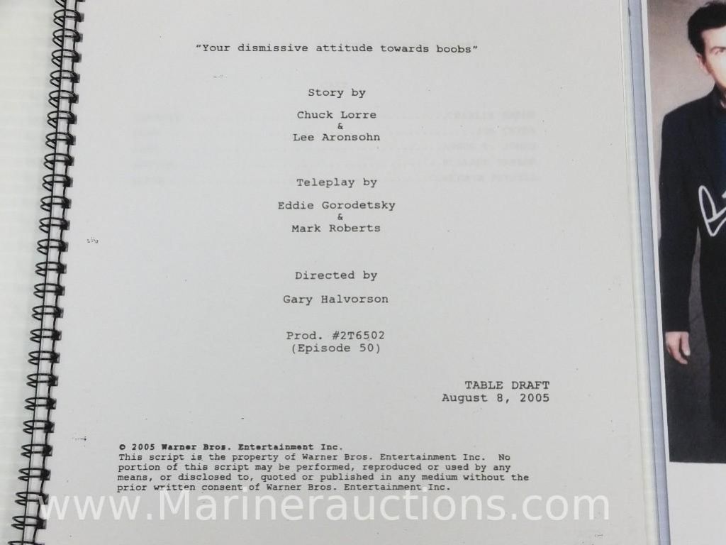 Two and a Half Men Script, with 8 by 10 Photo.