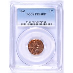 1962 PROOF LINCOLN CENT PCGS PR-68 RED !!!