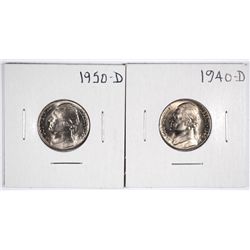 1940-D & 1950-D JEFFERSON NICKELS CH BU