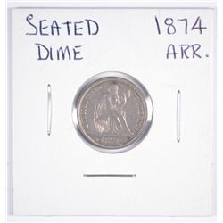1874 SEATED DIME VF-30