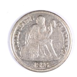 1876-CC SEATED DIME F/VF