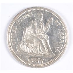 1877 SEATED DIME MS-63 DETAILS