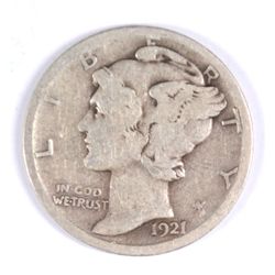 1921-D MERCURY DIME GOOD