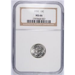 1950 ROOSEVELT DIME NGC MS-66