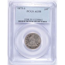 1875-S TWENTY CENT PC PCGS AU-55