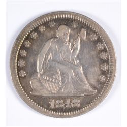 1848/48 SEATED QUARTER XF/AU (NICE RARE COIN)