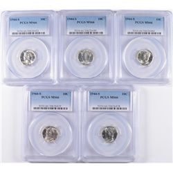 5 1944-S MERCURY DIME PCGS MS-66