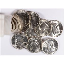 ORIGINAL GEM BU ROLL OF ( 20 ) 1958-D FRANKLIN HALF DOLLARS