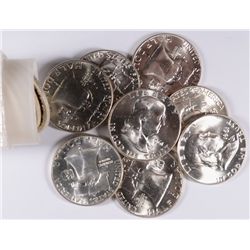 ORIGINAL GEM BU ROLL OF 1961-D FRANKLIN HALF DOLLARS