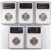 Image 2 : LOT OF ( 5 ) 1958-D WASHINGTON QUARTERS, NGC MS-65