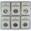 Image 1 : LOT OF ( 6 ) 1964-D WASHINGTON QUARTERS, NGC MS-65