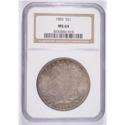 1885 MORGAN DOLLAR NGC MS-64 GREAT COLOR BOTH SIDES