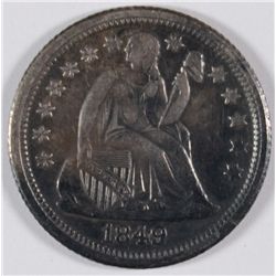 1849-O SEATED DIME CHOICE AU 58
