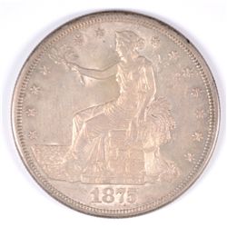 1875-S TRADE DOLLAR BU LIGHTLY TONED