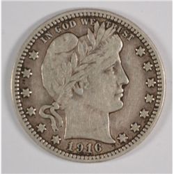 1916-D BARBER QUARTER, VF/XF
