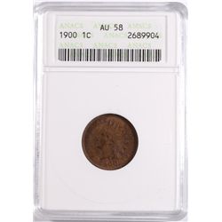 1900 INDIAN HEAD CENT, ANACS AU-58