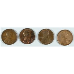 LOT OF ( 4 ) EARLY AU LINCOLN CENTS,   NICE COINS!