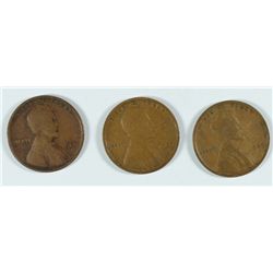 LOT OF ( 3 ) UNC, 1909 VDB LINCOLN CENTS