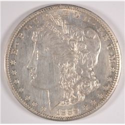 1889-S MORGAN SILVER DOLLAR, MS-61 cleaned