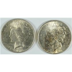 ( 2 ) 1922 PEACE SILVER DOLLAR, BOTH AU/BU