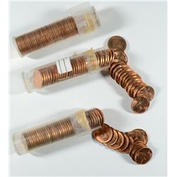 LOT OF ( 3 ) ORIG. GEM BU ROLLS OF  LINCOLN CENTS ( 2 )1954-D AND ( 1 ) 1954-S