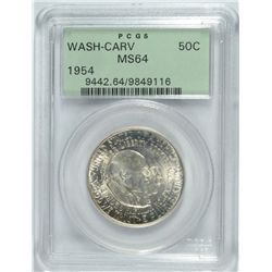 1954 WASHINGTON/CARVER COMMEN HALF DOLLAR PCGS MS-64 OGH
