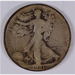 1921 WALKING LIBERTY HALF, G/VG