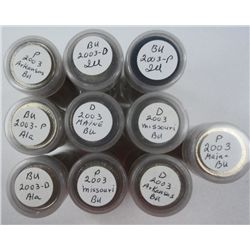 COMPLETE BU ROLL SET OF 2003 STATEHOOD QUARTERS P & D  MINTS INCLUDED