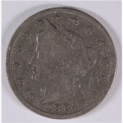 1884 LIBERTY "V" NICKEL, FINE