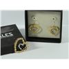 Image 1 : 10k HEART EARRING/PENDANT SET (WHITE/YELLOW GOLD) (1.9 dwt) Looks New!