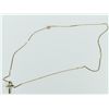 Image 1 : 14k YELLOW GOLD CROSS/DIAMOND PENDANT w/22" 14k CHAIN  (3.1 dwt)
