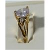 Image 2 : 10k YELLOW GOLD HEART SHAPE TANZANITE RING SIZE 6 (2.1 dwt)