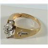 Image 3 : 10k YELLOW GOLD DIAMOND CLUSTER RING w/CROSSES ON SIDE SIZE 7 (2.5 dwt)