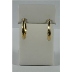 10k YELLOW GOLD FASHION HOOP EARRINGS (NICE CONDITION) (1.4 dwt)