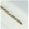 Image 2 : 10k GOLD & TANZANITE BRACELET 7" NICE CONDITION (3.9 dwt)