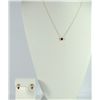 Image 1 : 10k GOLD & RUBY HEART SHAPE NECKLACE & EARRING SET "LOOKS NEW" (1.9 total dwt)