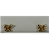 Image 1 : 14k YELLOW GOLD BUTTERFLY EARRINGS "LOOKS NEW" (.5 dwt)