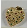 Image 1 : 10k HEART LOCKET with COLORED STONES "LOOKS NEW" (1.6 dwt)