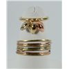 Image 1 : 2 - 14K TRI-COLORED RINGS, 1- SIZE 7 MULTI BAND & 1- SIZE 3 PINKY RING w/HEARTS