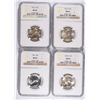 Image 1 : LOT OF ( 4 ) WASHINGTON QUARTERS, NGC MS-65:  ( 1 ) 1962 & ( 3 ) 1962-D